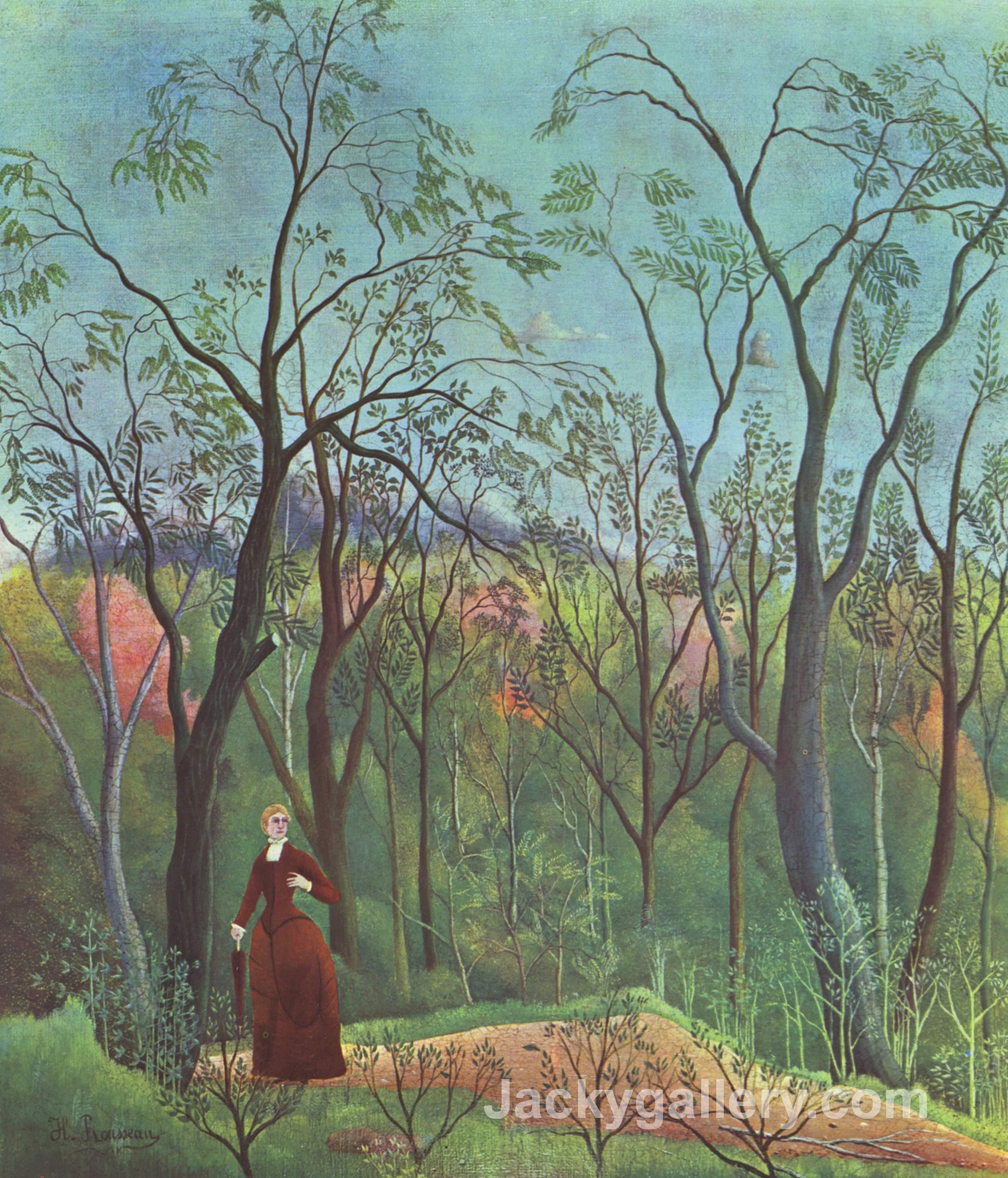 The Walk in the Forest by Henri Rousseau paintings reproduction